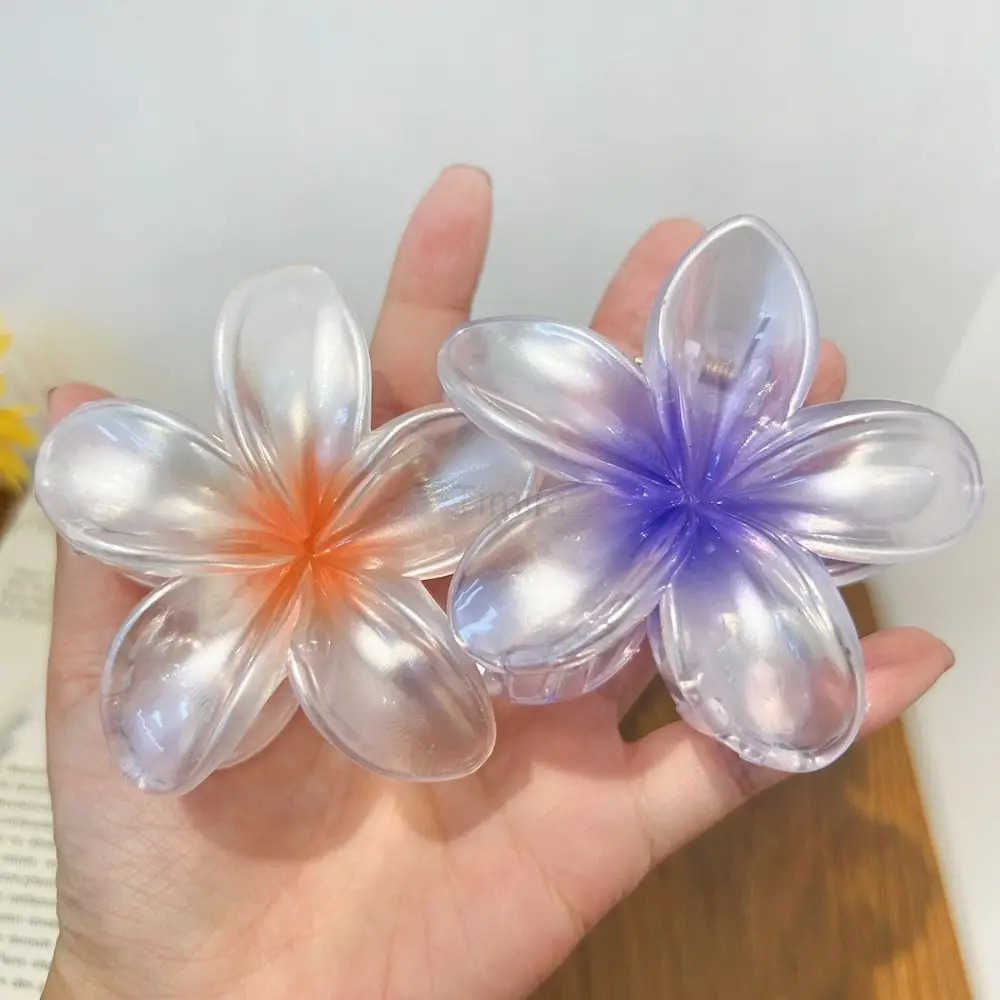 Hair Accessories Clip Hair Claw Plumeria Flower Shape Bohemian Styling Hair Clip Plastic Hairpins Summer U250807