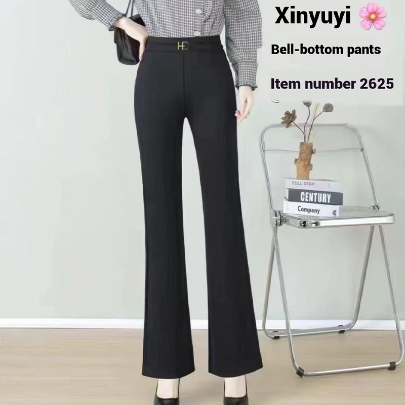 Xinyu Yi Bell-Bottom Pants: Stylish, Comfortable, and Versatile for Various Styles. Available in sizes 2516, 2518, 2539, 2540, 2625, and 2626.