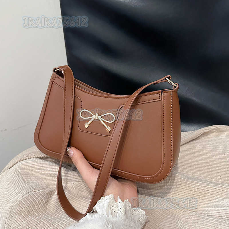 2024 Winter New Bowknot Single Shoulder Bag Zipper Simple Commuting Style Versatile Fashion Bag High-end H250806