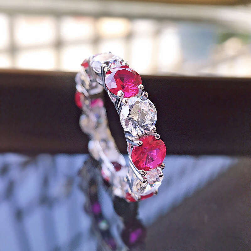 Mujing Jewelry Micro Pave Aquamarine Silver 5*5 Round Diamond Index Finger Women's Ring