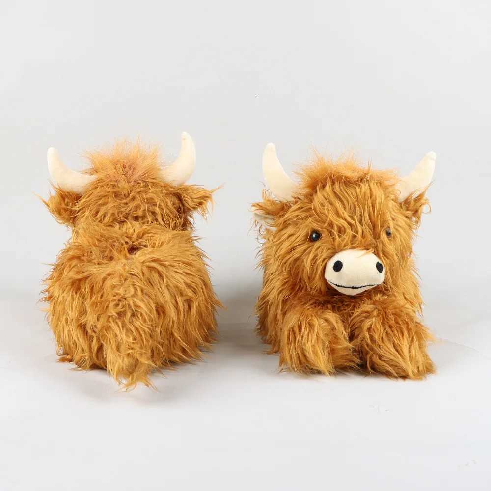 Highland Cattle Slippers Scottish Highland Cow Slippers Plush Non Slip Soft Home Indoor Cute Slippers for Women and Men Gifts XJ250807