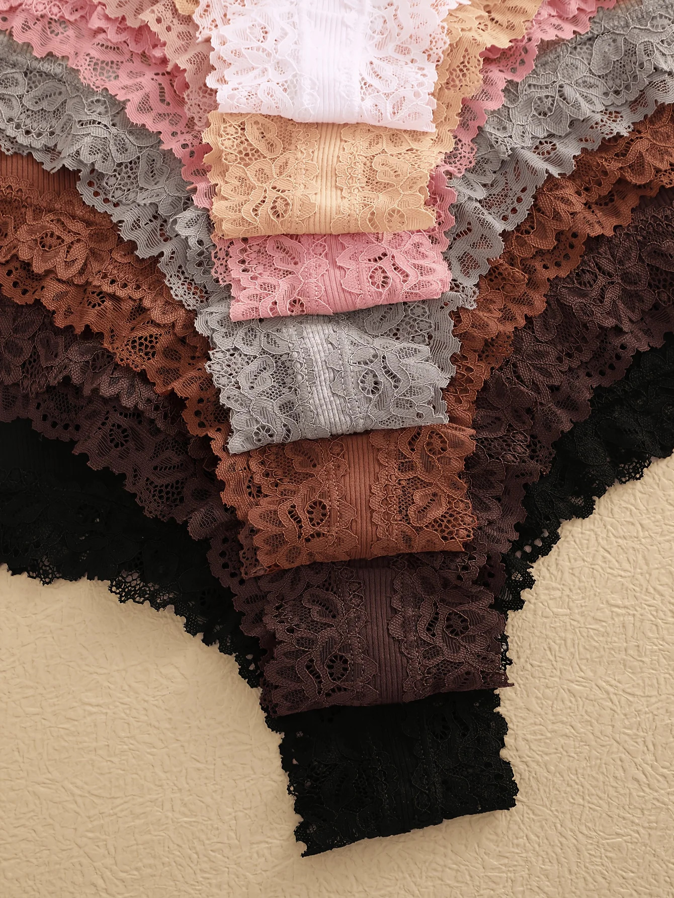 7PCSSet Women Sexy Lace Panties Seamless Cotton Brazilian Girls Breathable Low Rise Underwear Female Soft Lingerie 250807