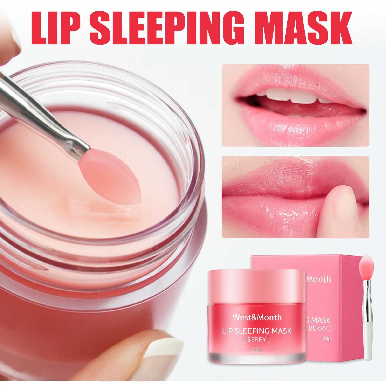West Month 20g Moisturizing Lip Sleeping Mask Night Sleep Maintenance Nourish Fade Lip Lines Remove Dead Skin Repairing Lip BalmXJ250807