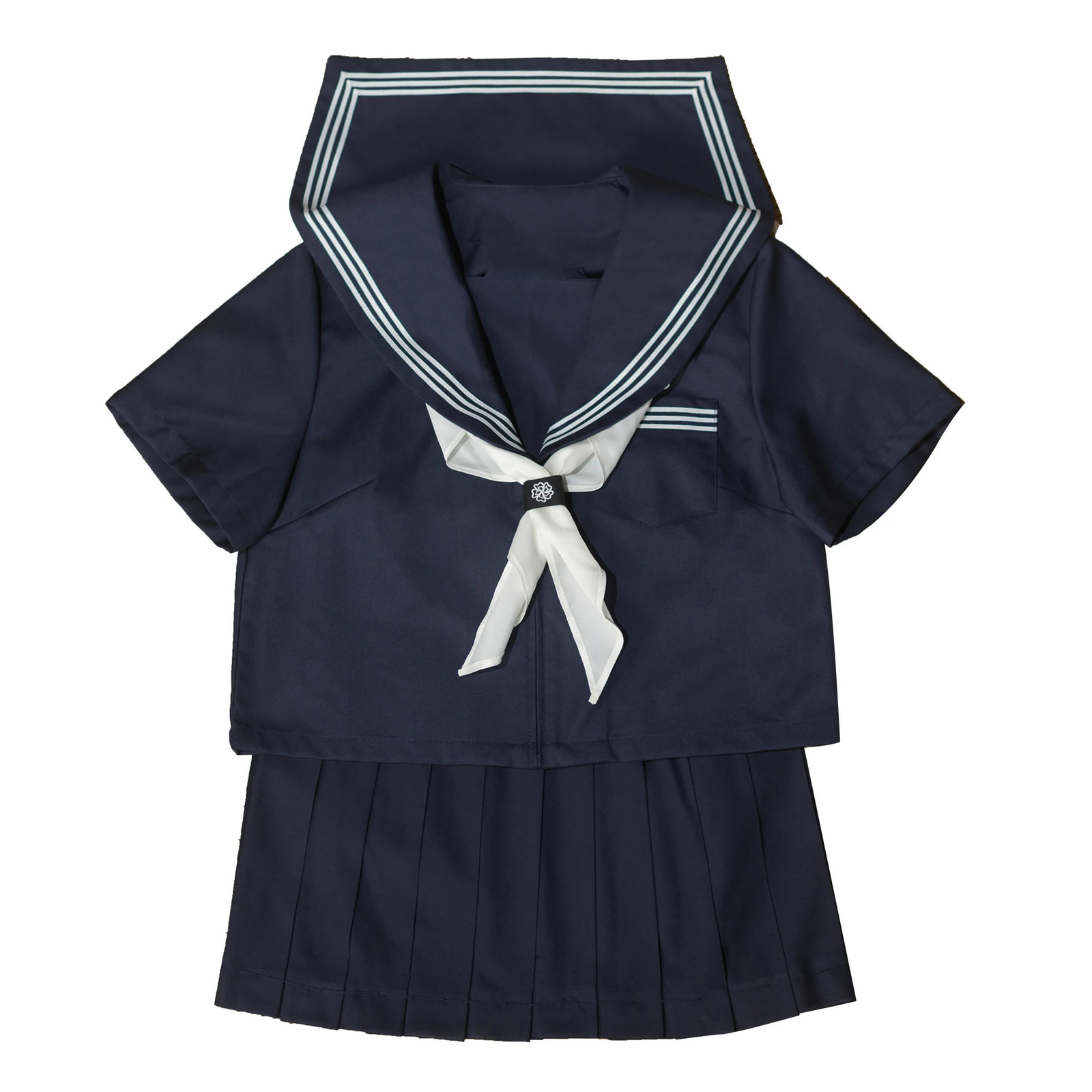 Navy Three Lines Sailor Suit Summer Spring Japanese School Uniform College High Girls Students Uniforms Pleated Skirt 250729