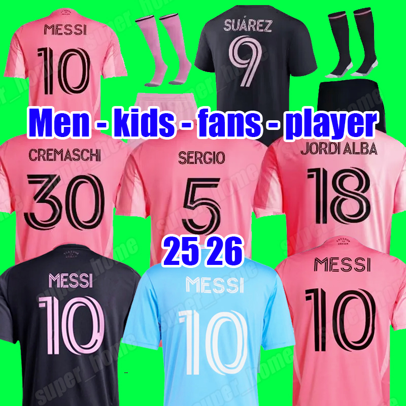 25 26 Inters MESSIS Soccer Jerseys Miamis SUAREZ Football Shirt 2025 2026 HIGUAIN TRAPP PELLEGRINI Martinez FC CARRANZA PIREZ MORGAN men kids Kit Fans Player