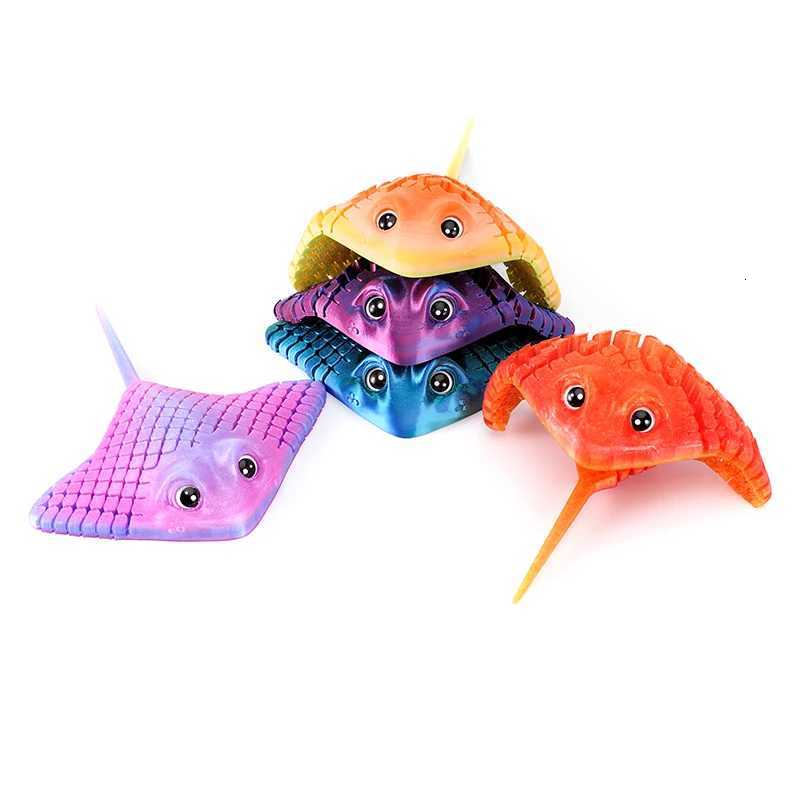 3D Printed Manta Ray Fidget Toy Multicolor Articulated Sensory Devil Fish Animal Models Home Desktop Ornament Z250807