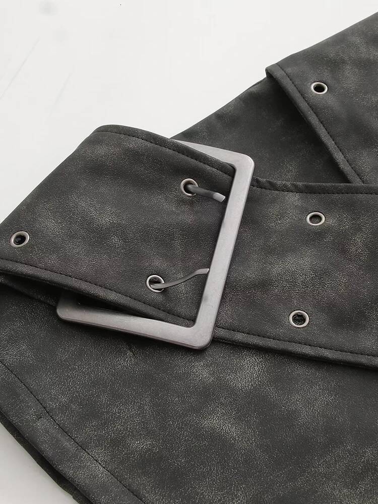 2025 Summer New Women's Street Wear Y trend K Retro Women's Korean Short Sexy Leather Mini Skirt Low Waist Pu Leather A-line Skirt Clothing 