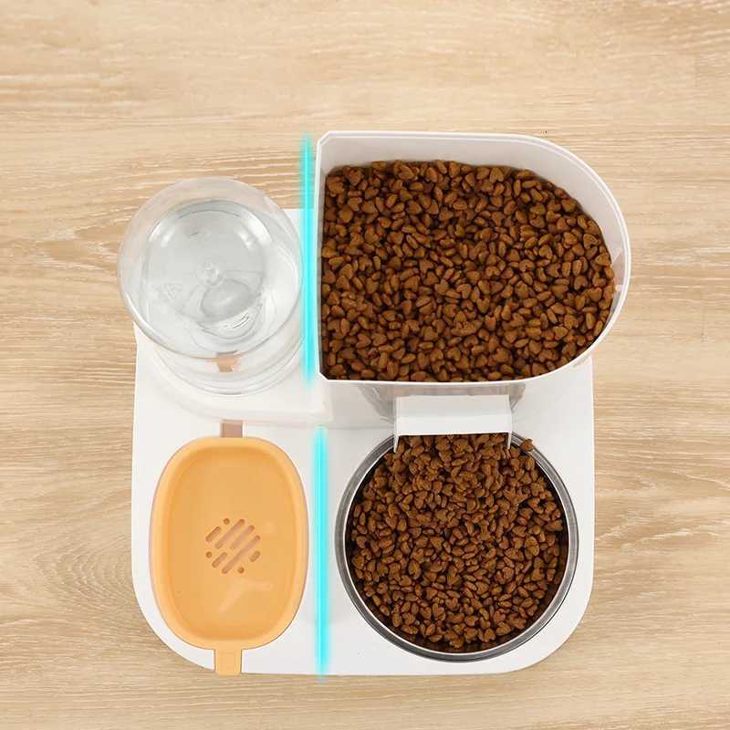 New Large Capacity Automatic Cat Food Dispenser Drinking Water Bowl Pet Supplies Wet and Dry Separation Dog Food Container Y250806