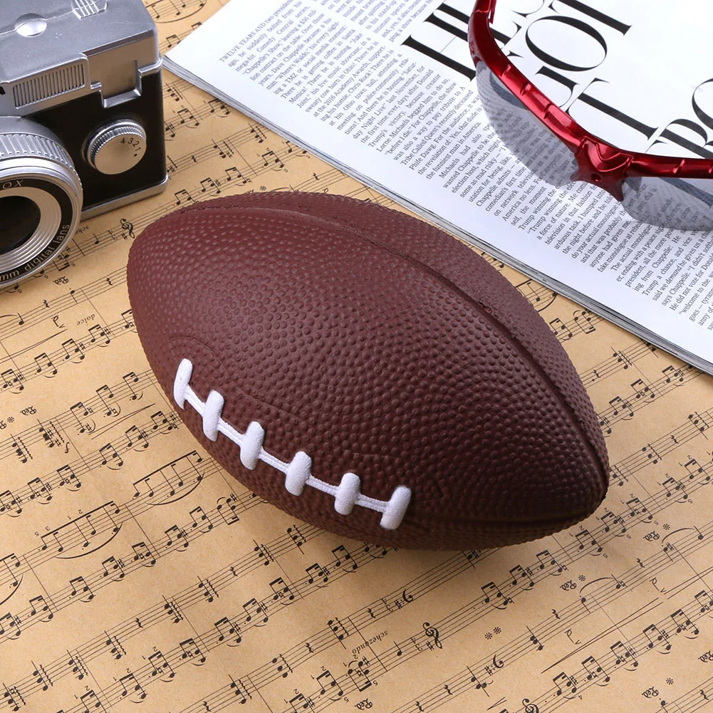 American Football Soft PU Stress Anxiety Sports Balls Rugby Ball Inflationfree Brown Gifts for Kids Adults Pet Training 250729