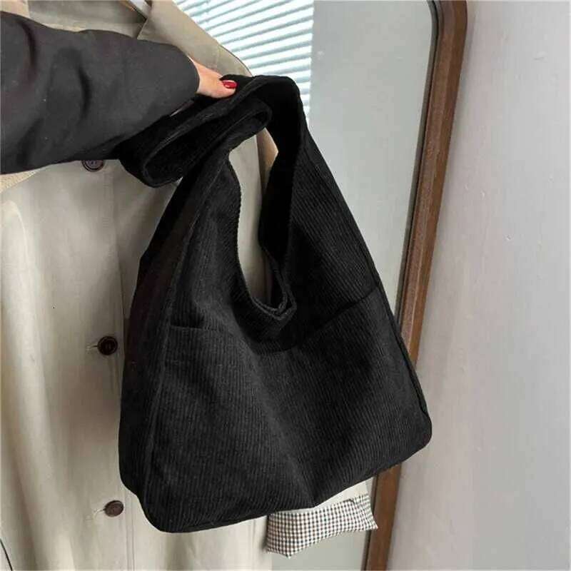 Designer Bag Corduroy Shoulder Bags 2024 Women Fashion Leisure College Style Shopper Multi-Pocket Large Capacity Designer Handbags