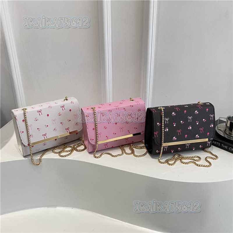 Trend Cherry Print Small Square Bag for Women 2025 Summer New Fashionable Shoulder Bag Crossbody Bag H250806