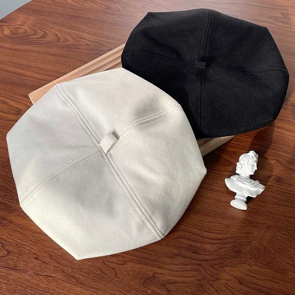 2025 Black Beret for Women - Spring Autumn Winter Octagonal Painter Hat Large Head Circumference Small Face Fashion XJ250807