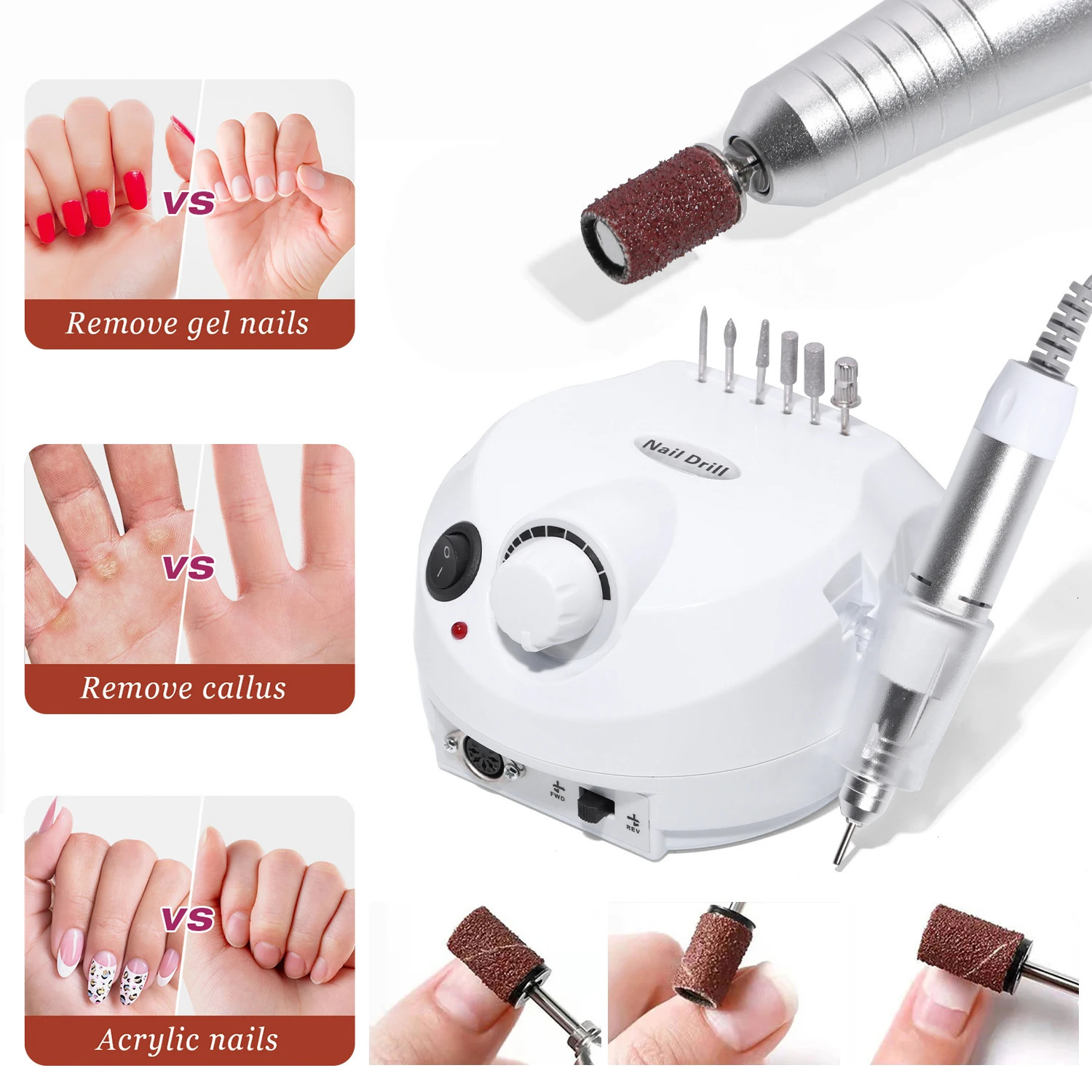 35000RPM Electric Nail Drill Machine Cutter Set Nail Gel Polisher Nail tools Salon Equipment Strong Polishing Tool Nail File Kit 250807