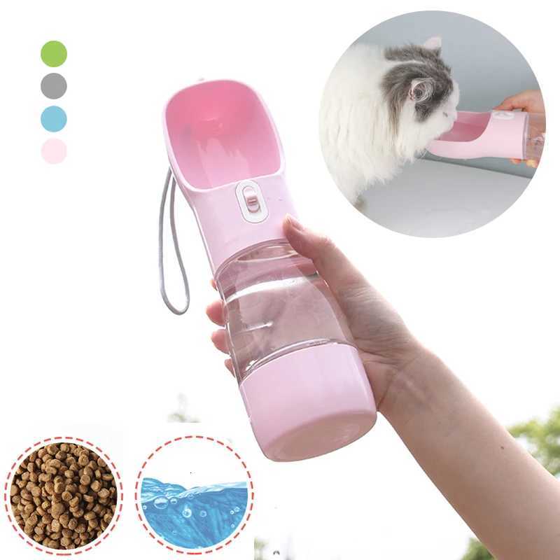 Portable Dog Water Bottle Dispenser 2 In 1 Pet Food And Water Feeder Outdoor Walking Hiking Drinking Bowls For Small Cats Dogs Y250806