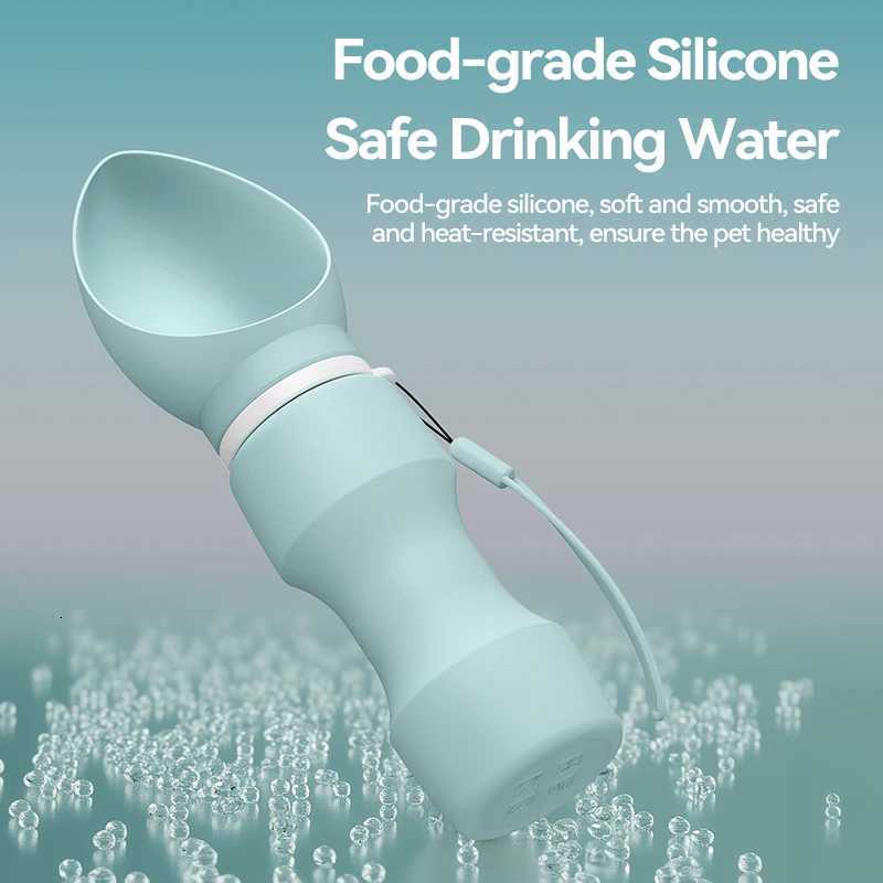 ROJECO Pet Water Bottle For Dog Cat Qutdoor Walking Leakproof Water Mug Portable Soft Silicone Foldable Travel Drinking Bowl Cup Y250806