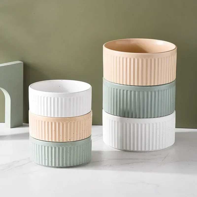 400/850Ml Dog Bowl Anti-knock Pet Cat Bowl Ceramic Small Medium and Large Dog Protection Cervical Spine with Tray Pet Supplies Y250806