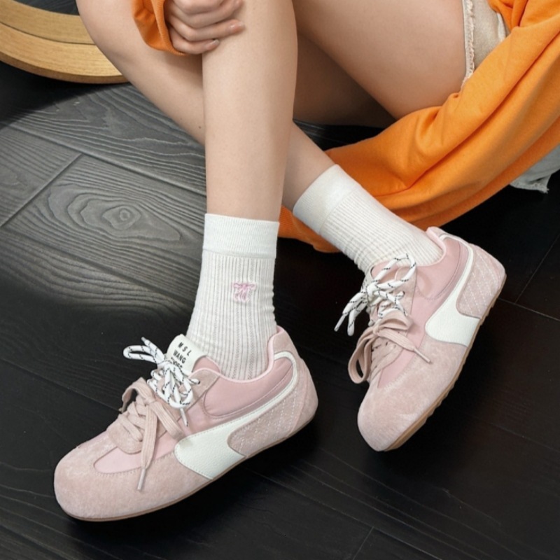 Big Head Ugly Cute Women's Shoes 2025 New Leather Shallow Mouth German Training Shoes Designer Lightweight Breathable Sports and Leisure Shoes