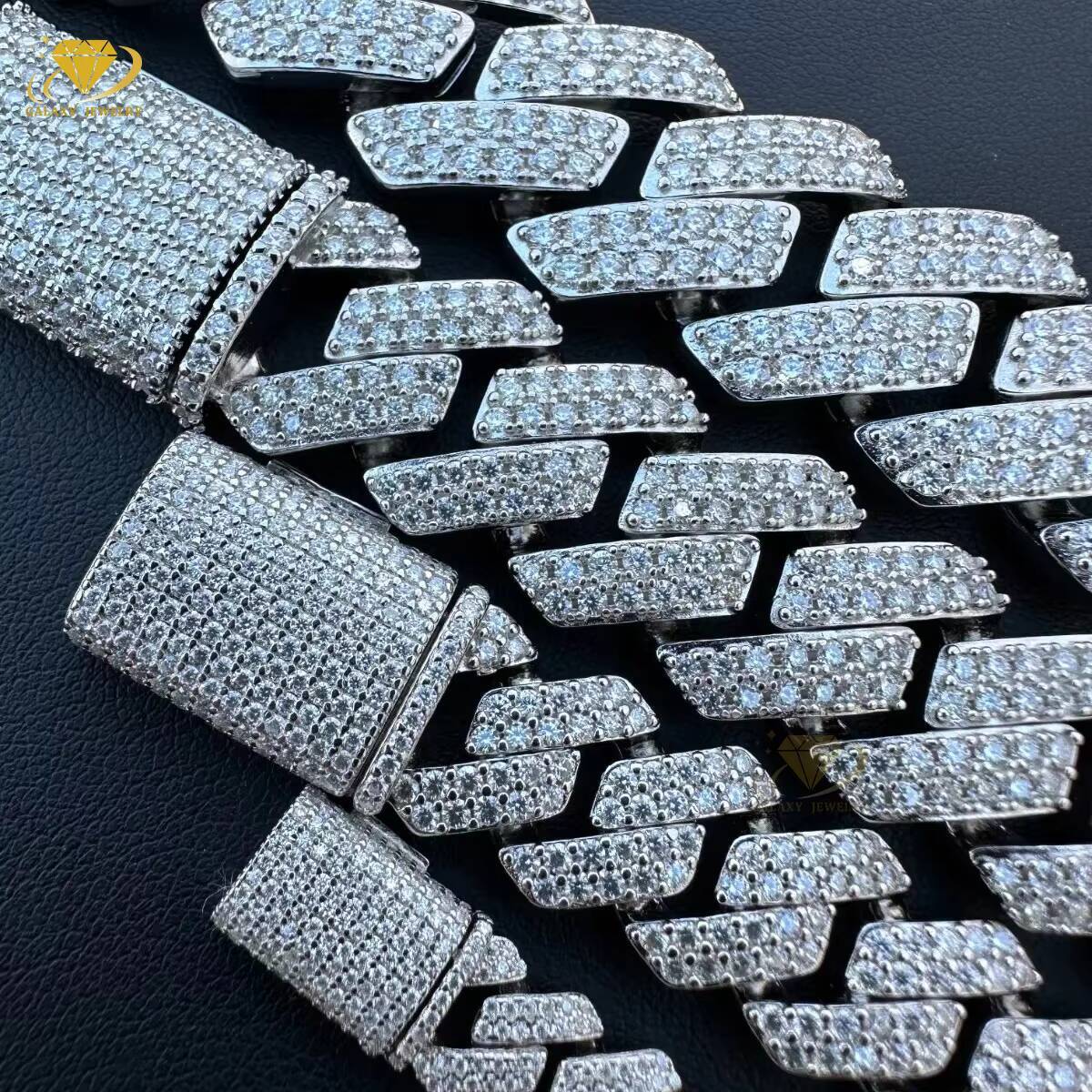 High Quality 2 Rows Prong Cuban Chain 8mm 12mm 16mm 20mm Iced Out Moissanite Cuban Bracelet Link Necklace Mens Hip Hop Jewelry