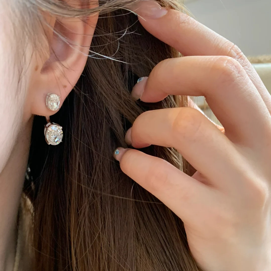 2025 Choucong Ins Top Sell Stud Earrings Luxury Jewelry 925 Sterling Silver Oval Cut 5A Cubic Zircon CZ Diamond Gemstones Party Eternity Women Bridal 