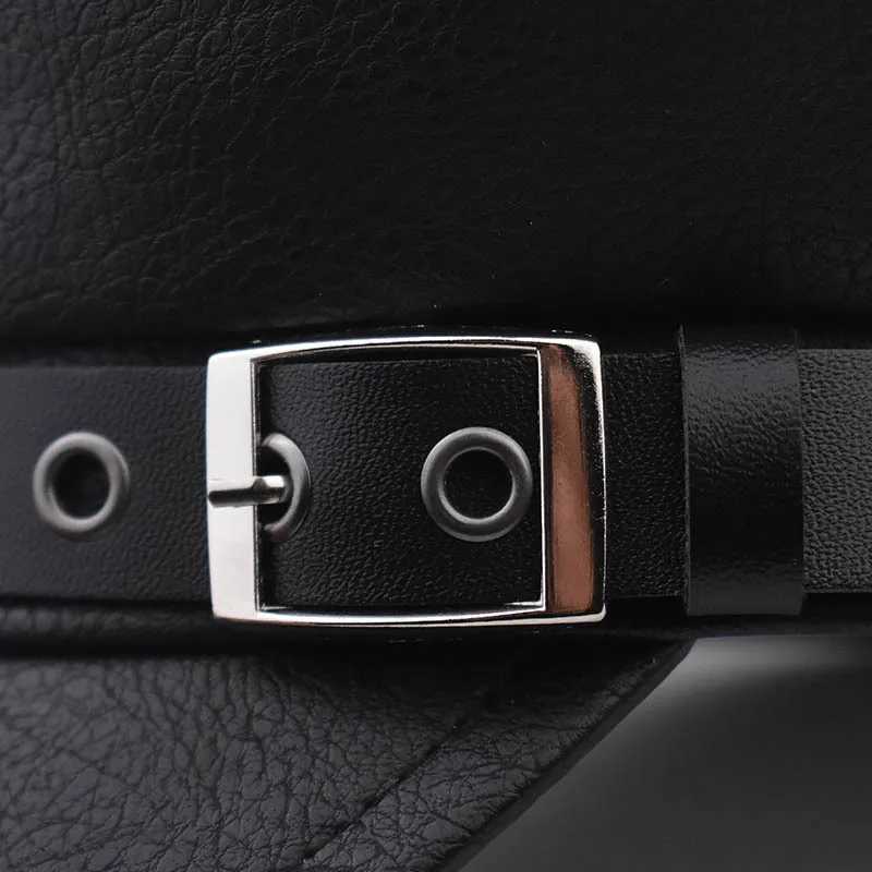 Street Fashion Side Leather Buckle Beret PU Leather Trend Duckbill Octagonal Hat Winter Outdoor Windproof and Warm Flat Top Hat XJ250807