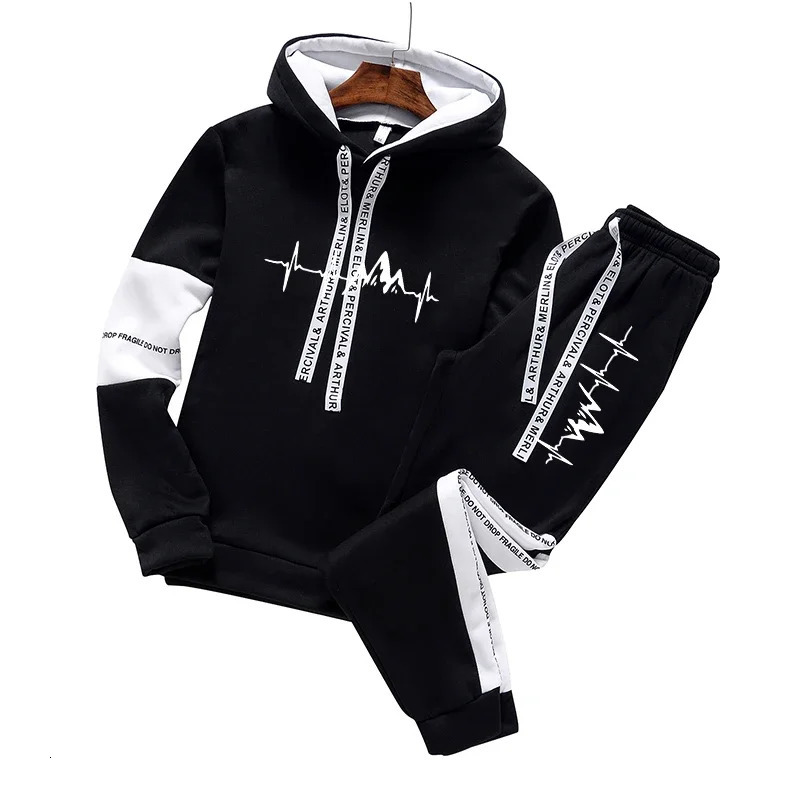 Mens Tracksuit Casual Classic Hooded Sweatshirt Jogging Clothing High Quality Simplicity Versatile Printing Tops Pants Suit 250805