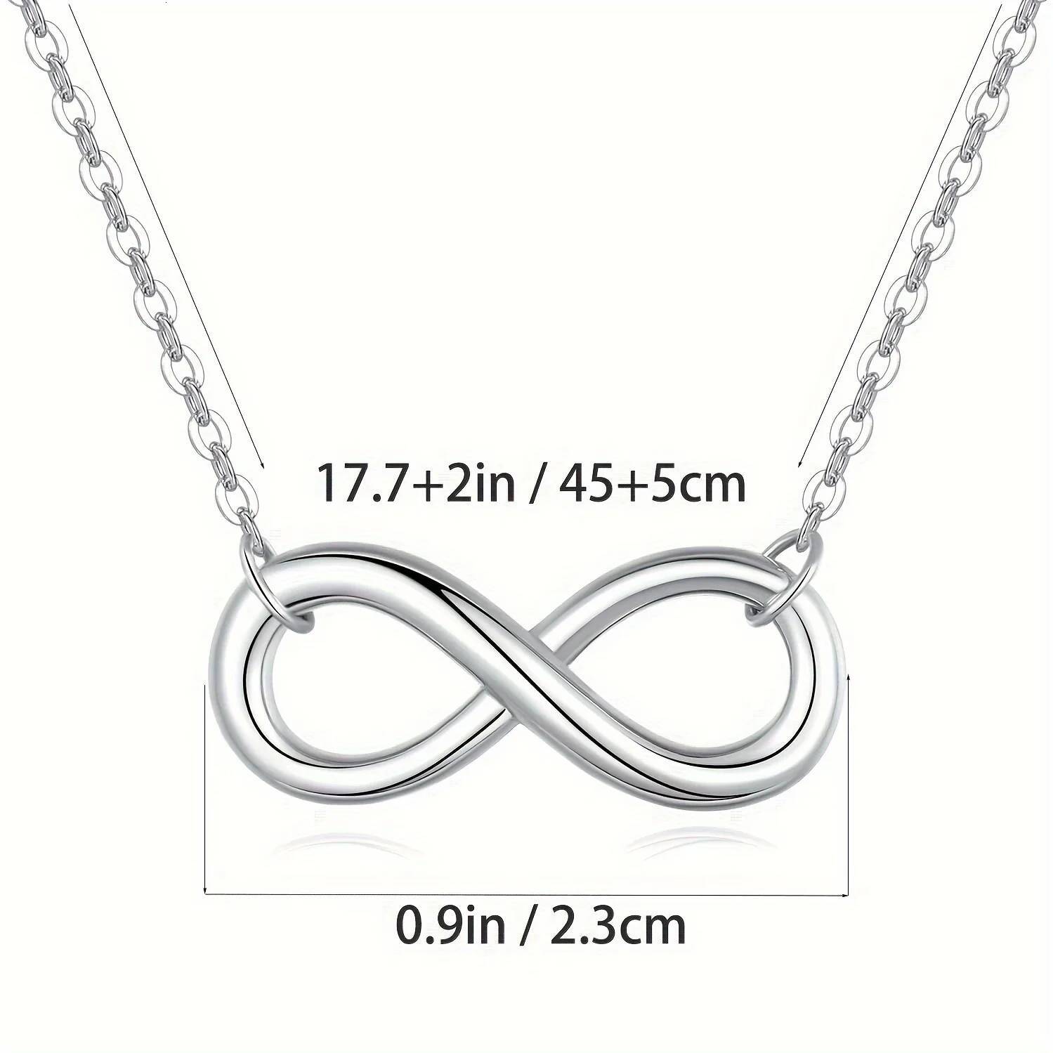 Fashion 8-word Shaped Charm Infinity Symbol Titanium Steel Pendant Necklace Christmas Birthday Gift Jewelry for Women