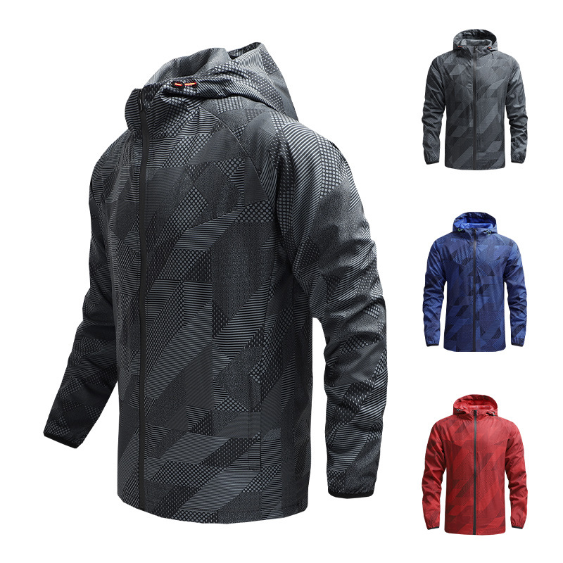 Men's outerwear spring and autumn mountaineering jacket thin casual quick-drying windbreaker outdoor sports jacket for men European code: S-5XL