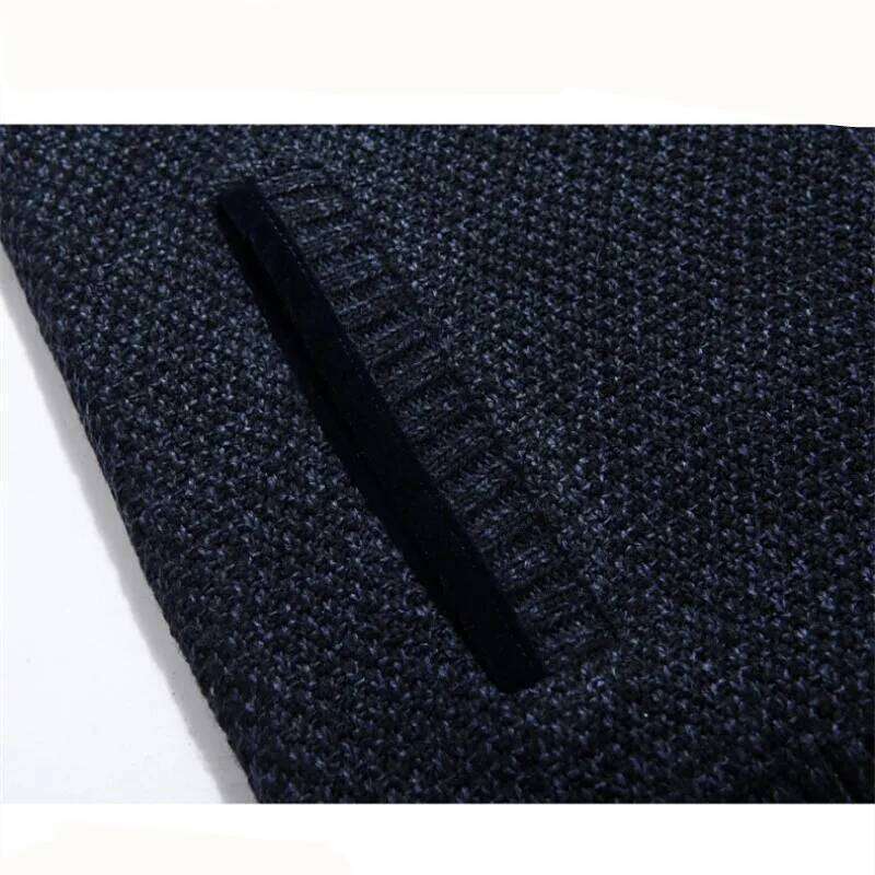 High Quality Sweaters With Zippers Thick Fleece Warm Black Casual Winter Men Cardigan Big Size XXXL