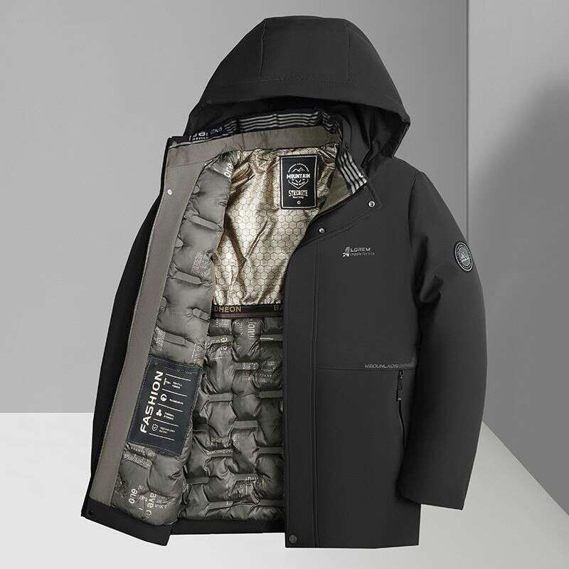 Large Graphee Thick Jacket Me, Witer Busiess Leisure, Detachable Hat, Cold Resistat Ad Warm Cotto Clothig For