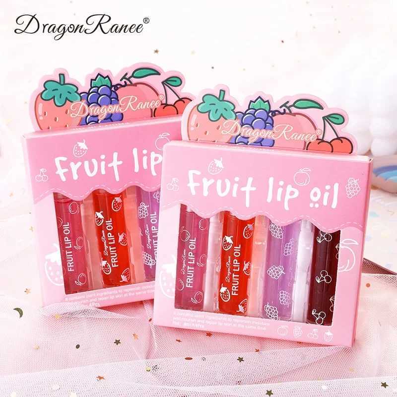 Set of Four Rolling Head Lip Oils Moisturizing Hydrating Roller Ball Lip Care Anti-Drying Transparent Lip Blam for Lip HealthXJ250807