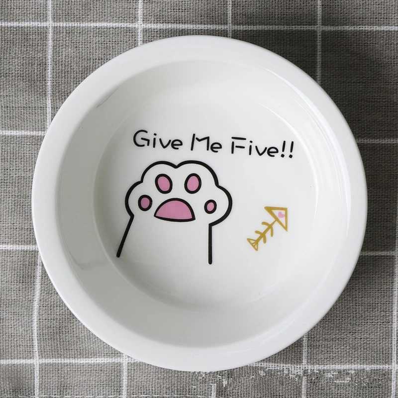 Fashion Pet Food Supplies Ceramic Bowl Cute Cat Bowls Water Basin Dog Pot Drinking Eat Bowl Round Ceramic Feeders Pet Supplies Y250806