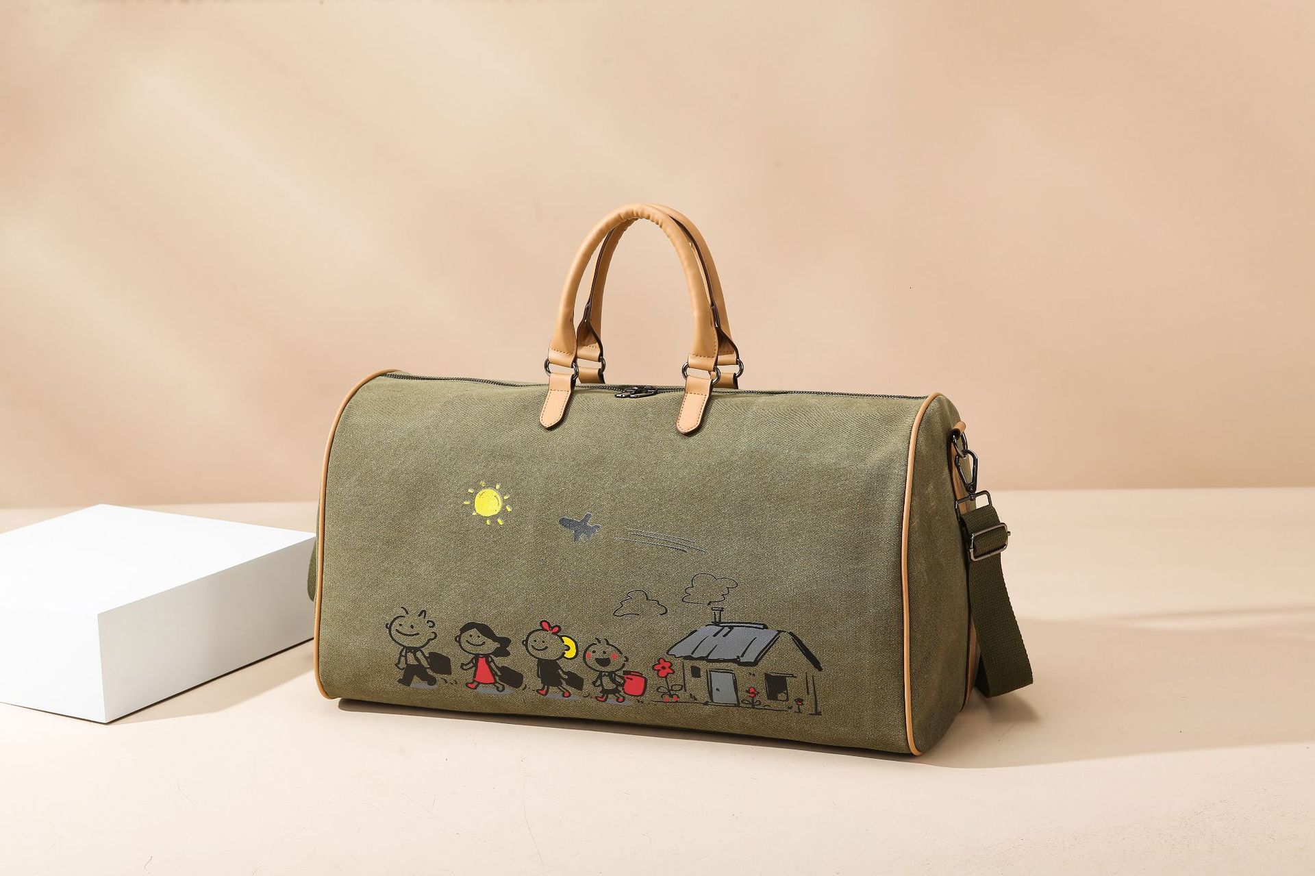 New Personalized Graffiti Shoulder Business Trip Outdoor Luggage Casual Women's Large Capacity Handheld Crossbody Bag