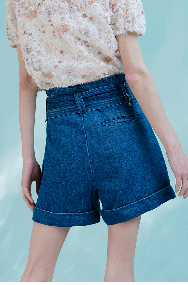 Womens Casual High Waisted Denim Shorts Wide Leg Summer Jean Shorts with Pockets 6113547