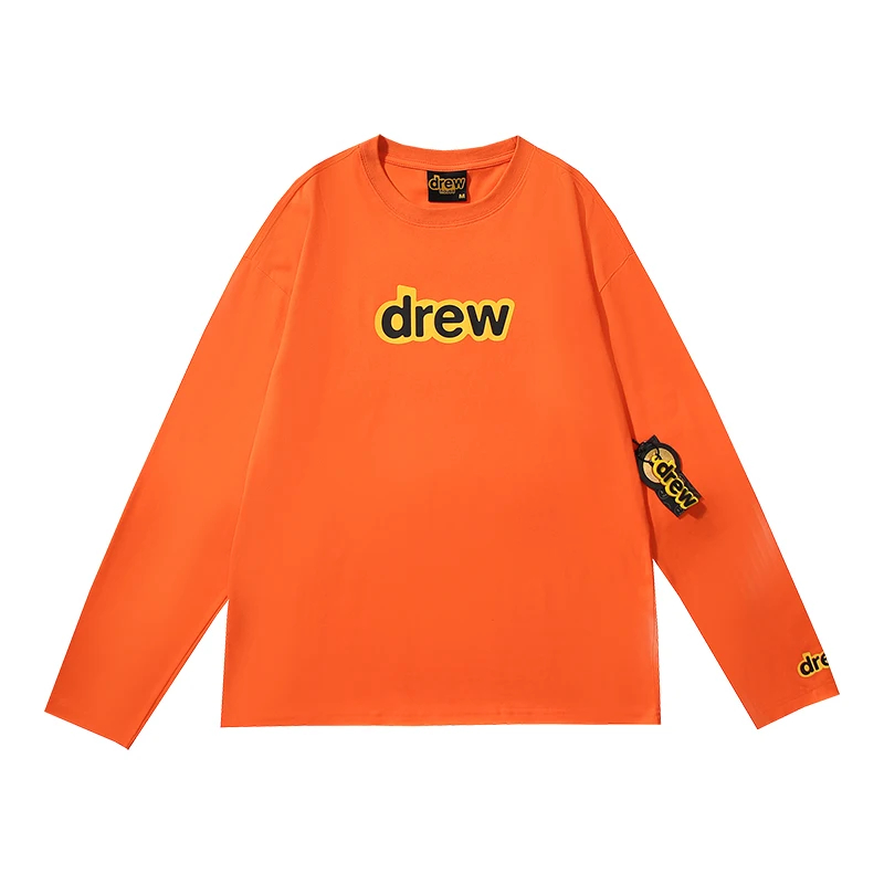 Drew House Hot Sale Mens Clothing Printing logo T shirt men's and women's Trendy and best-selling new long-sleeved
