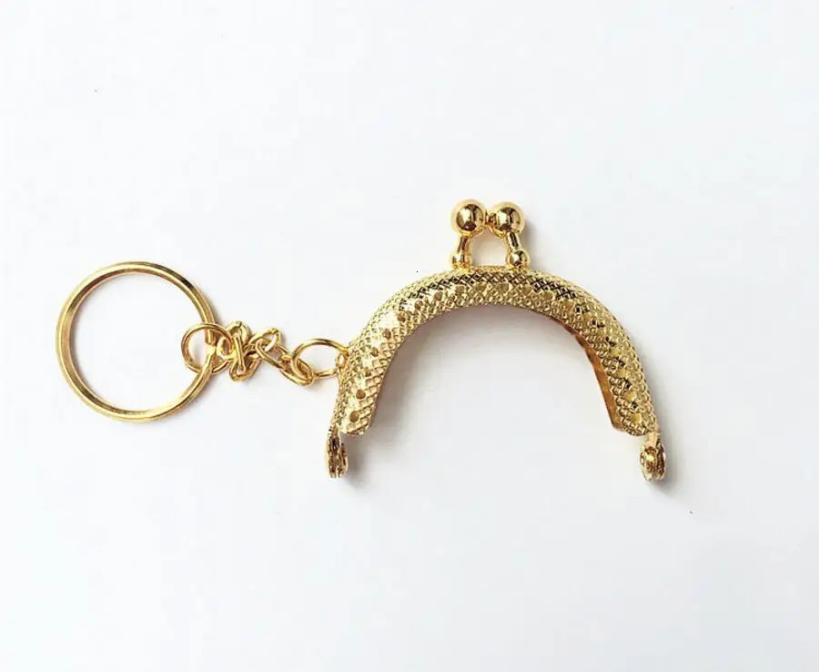 KISSDIY 20PCS 5CM Antique Bronze Silver Golden Metal Coin Purse Frames With Keyring Bag Handle Kiss Clasp DIY Bag Accessories 250807