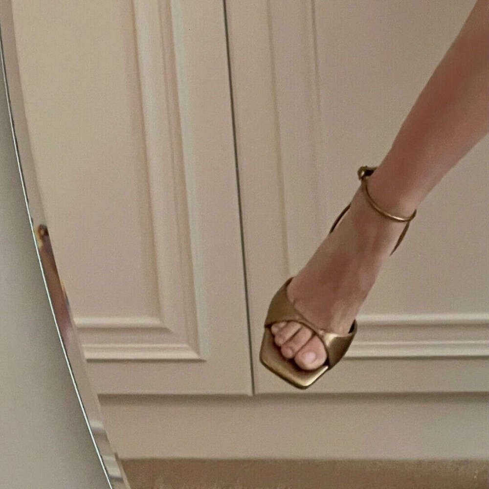 Women's High Heel Sandals with Unique Design, Square shoes Toe, One-Strap Buckle, Spring/Summer Designer 2025 New Style