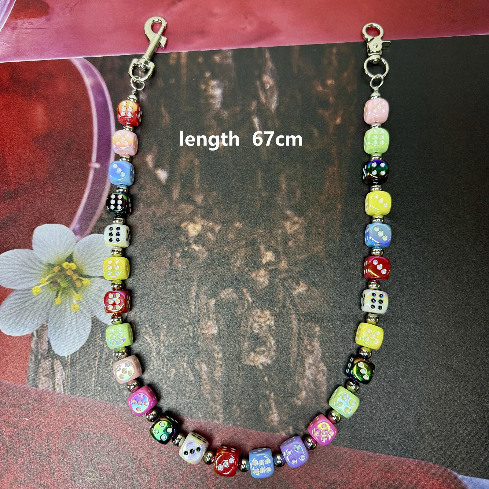 Hip-Hop Punk Trouser Chain Multi-Color Dice Double-Layer Trendyy Mens and Womens Party Waist Accessories 250805