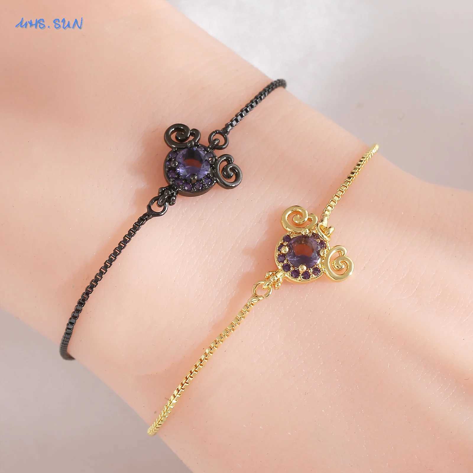 Sunsl Pumpkin Carriage Chain Bracelets Shiny Cubic Zircon Gold Color Bracelet Banquet Party Adjustable Jewelry For Women Men W250807