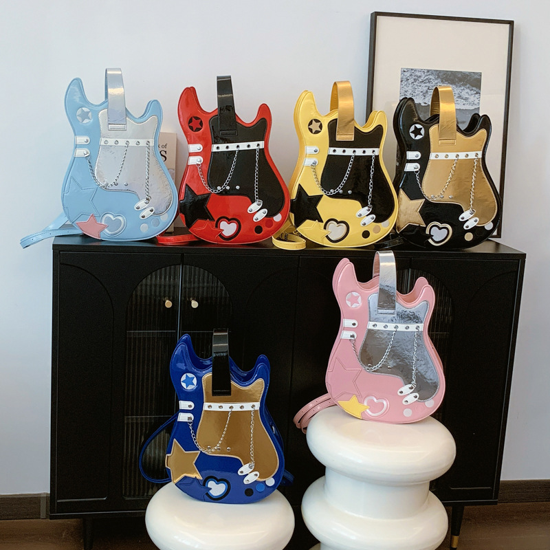 Free shipping designer New Niche Women Bag Guitar Shape Women Bag Amazon Personalized Creative Double Shoulder Commuter Bag