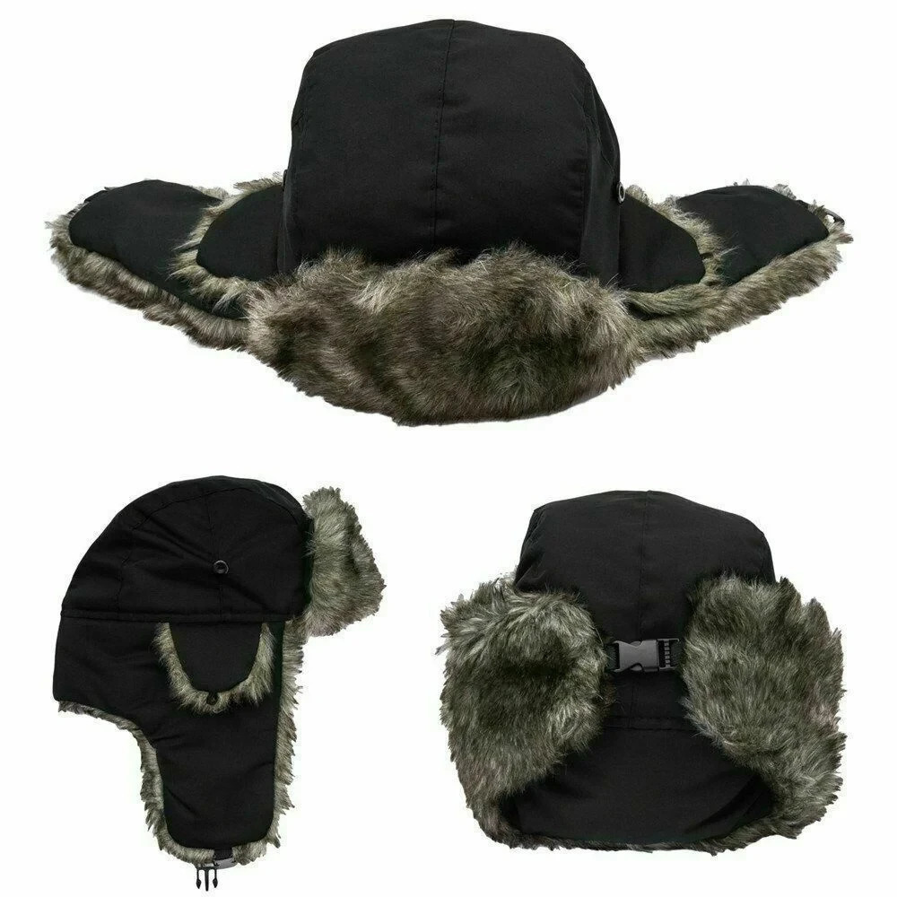 Mens Women Unisex Warm Trapper Trooper Earflap Winter Flaps Ski Hat Hats Russian Ski Hat Faux Fur Hats 250806