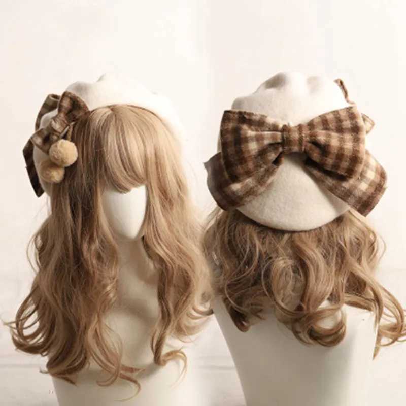 2020 Winter Cute Beret Women New British Fashion Retro Big Bow Plaid Painter Hat Girl Female Beanies Wholesale XJ250807