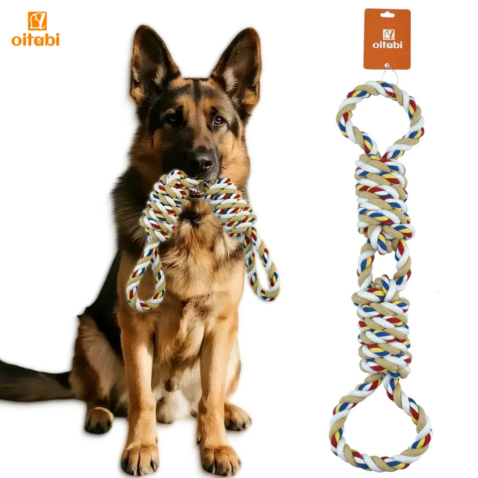 Oitabi Dog Rope Toy for Large and Medium Dogs Heavy Duty Tug of War Dog Toy Tough Dog Chew Teething Toys for Aggressive Chewer 250804