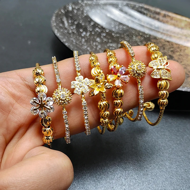 20 Styles Dubai Gold Color Baby Bangles For Kids Baby Promotion Sale Child Birthday Gifts ChildrenS Bracelets 250805