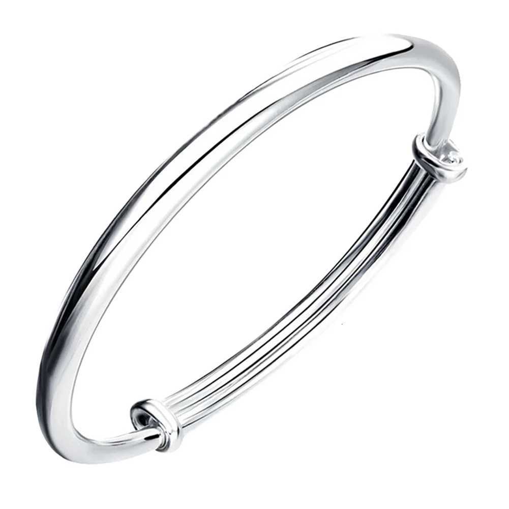 Adjustable Size 925 Sterling Silver Bangle Cuff Charm Bracelet Jewelry For Women Wedding W250807