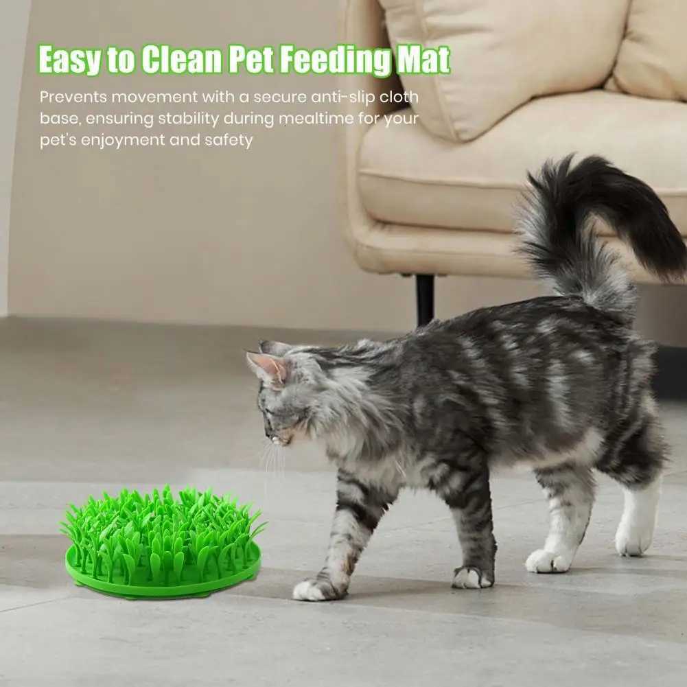 Silicone Grass Mat for Dogs Pet Enrichment Toy Silicone Grass Mat for Cats Dogs Slow Feeder Toy Anti-slip Foraging Pad for Pets Y250806