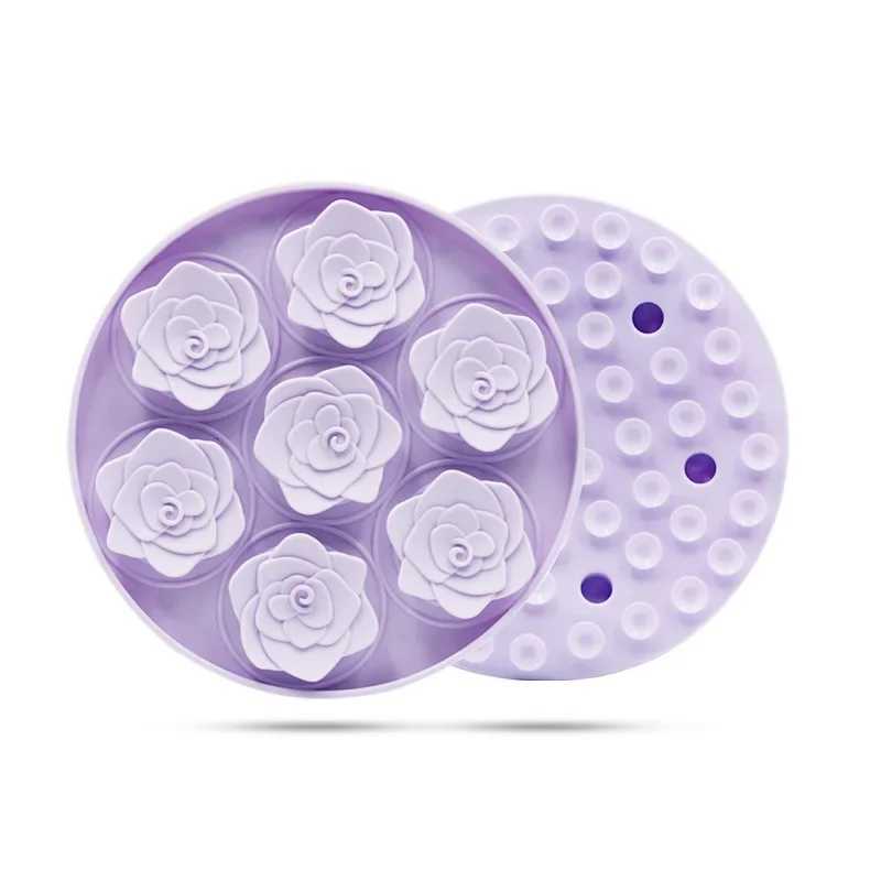 Silicone pet slow feeding mat dog licking mat round with suction cup anti-suffocation cat slow feeding mat Y250806