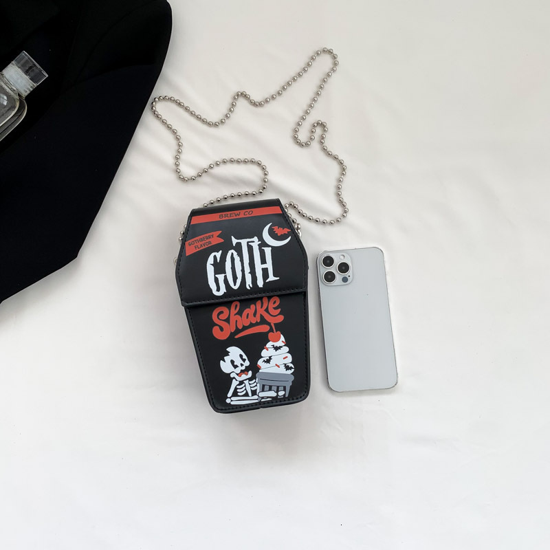 Free shipping designer Trendy Gothic Style Bag for Women New Niche Spoof Dark Style Skull Small Square Bag Versatile Chain Crossbody Bag