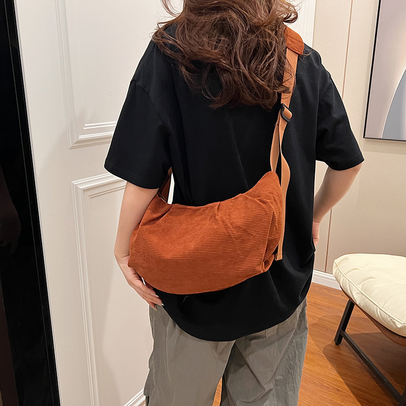 Single Shoulder Solid Color Crossbody Couple Style Large Capacity Gym Backpack Simple Women's Bag