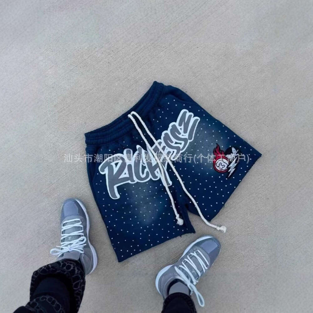 American Style Washed Personality Trendy Printed Loose Casual Shorts Summer New Pants