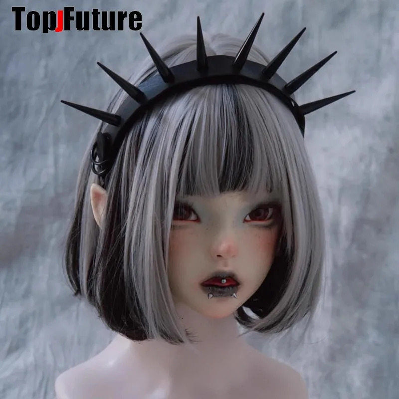 Streetwear Vintage y2k girl women gothic lolita cosplay Harajuku Punk long spike hairbands hairband hair hoop 250730